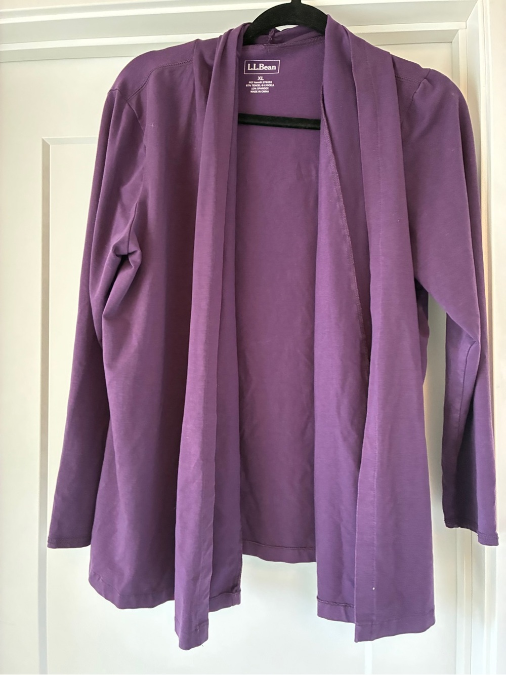 L.L. Bean Purple Open Cardigan